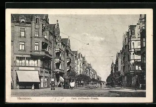 AK Hannover, Partie in der Ferd. Wallbrecht-Strasse