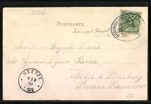 AK Bockenem, Bahnhof, Marktplatz, Kirche mit Kriegerdenkmal