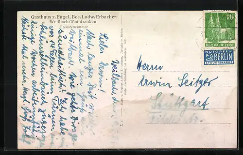 AK Weilbach i. Mainfranken, Gasthaus zum Engel