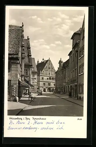 AK Weissenburg i. Bay., Rosenstrasse mit Gasthaus