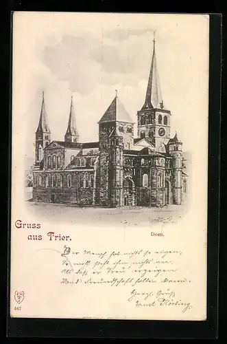 AK Trier, Aussenansicht des Doms