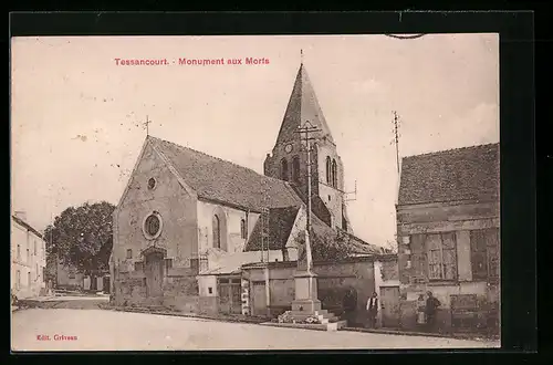 AK Tessancourt, Monument aux Morts et l`Eglise