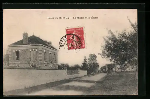 AK Orcemont, La Mairie et les Écoles
