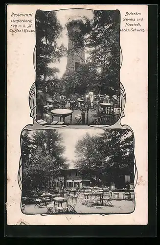 AK Neustadt i. sächs. Schweiz, Restaurant Ungerberg mit Terrasse