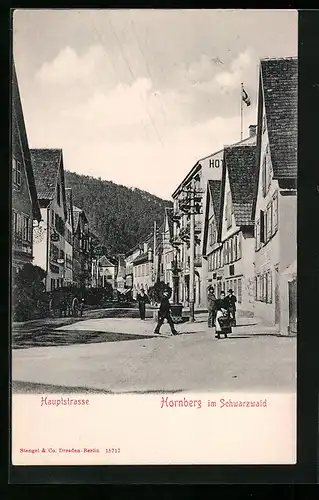 AK Hornberg i. Schwarzwald, Blick in die Hauptstrasse