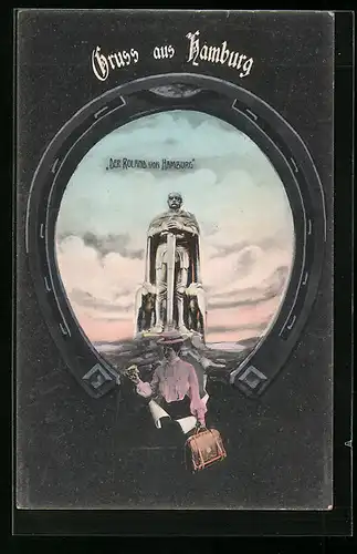 AK Hamburg, Der Roland von Hamburg - Bismarck-Denkmal
