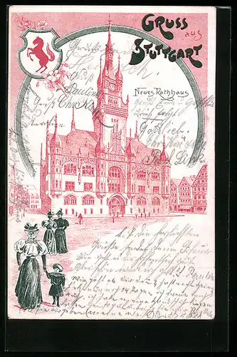 Lithographie Stuttgart, Neues Rathaus