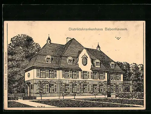 Künstler-AK Babenhausen, Distriktskrankenhaus