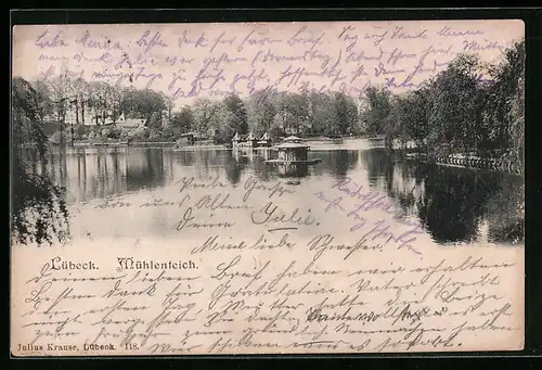 AK Lübeck, Blick auf den Mühlenteich