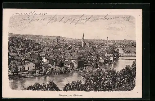 AK Kempten, Ortsansicht von Südosten