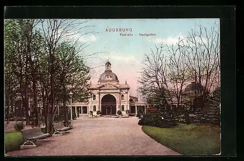 AK Augsburg, Festhalle, Stadtgarten