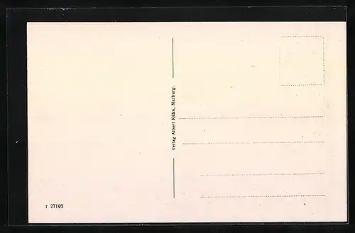 Künstler-AK Marburg, Ortsansicht, Federzeichnung von G. Pippart