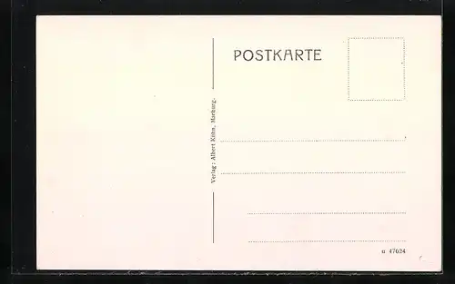 Künstler-AK Marburg, Blick auf das Rathaus, Federzeichnung von G. Pippart