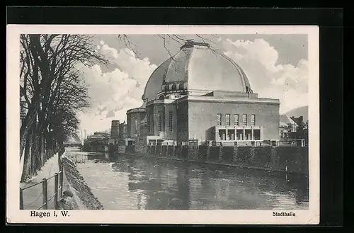 AK Hagen i. W., Stadthalle am Wasser