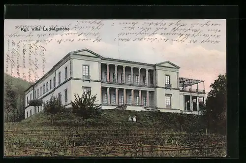 AK Edenkoben, Blick auf die Kgl. Villa Ludwigshöhe