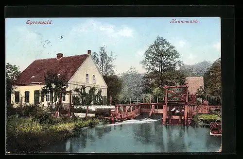 AK Alt Zauche / Spreewald, Wassermühle Kannomühle
