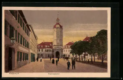 AK Ansbach, Abendstimmung am Herriedertor
