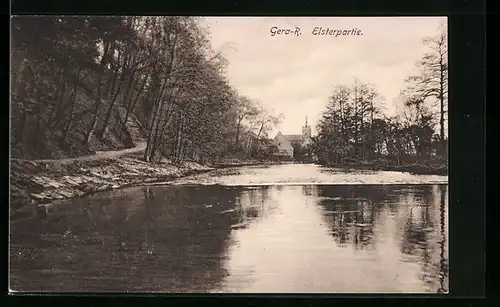 AK Gera-R., Blick auf Elsterpartie