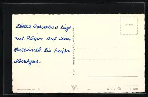 AK Thiessow, Ortspartie mit Ostsee Hotel, Strandpartie