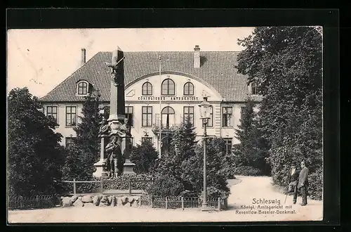 AK Schleswig, Königl. Amtsgericht mit Reventlow-Beseler-Denkmal