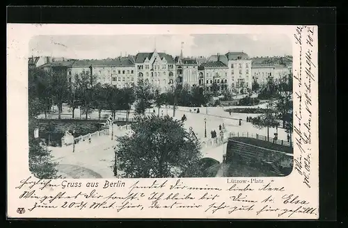 AK Berlin-Tiergarten, Passanten auf dem Lützow-Platz