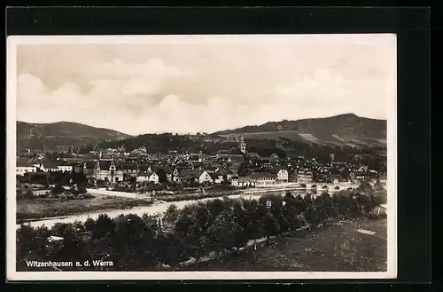 AK Witzenhausen a. d. Werra, Ortsansicht am Wasser