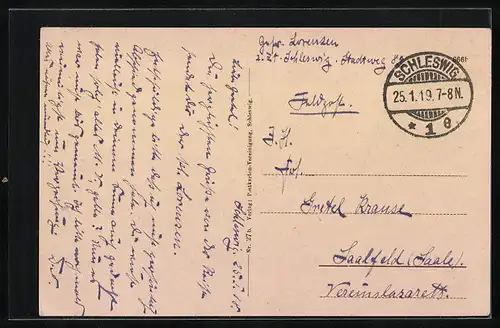 AK Schleswig, Spaziergänger auf dem Strandweg