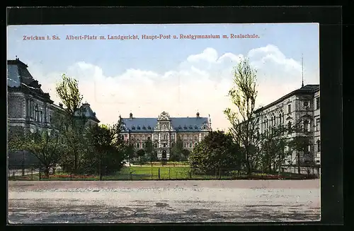 AK Zwickau i. Sa., Albert Platz m. Landgericht