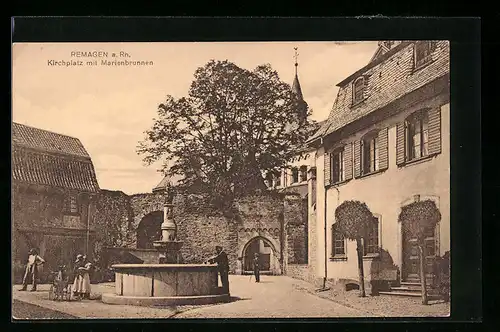 AK Remagen a. Rh., Kirchplatz mit Marienbrunnen
