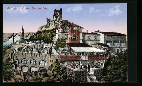 AK Königswinter, Plateau auf dem Drachenfels