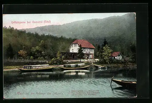 AK Gemünd, Waldhotel am anfange des Urftsee`s, Urfttalsperre