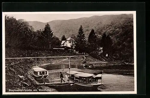 AK Gemünd, Bootsabfahrtstelle am Waldhotel
