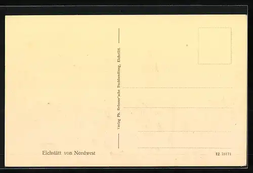 Künstler-AK Eichstätt, Ortsansicht von Nordwest