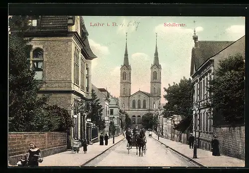 AK Lahr i. B., Blick in die Schillerstrasse