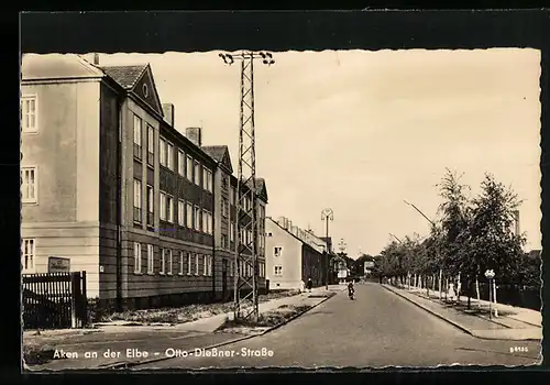 AK Aken, Blick in die Otto-Diessner-Strasse