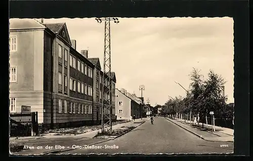 AK Aken a. d. Elbe, Blick in die Otto-Diessner-Strasse