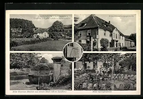 AK Friedrichshütte, alter Brunnen, Altes Verwaltungsgebäude, alter Springbrunnen