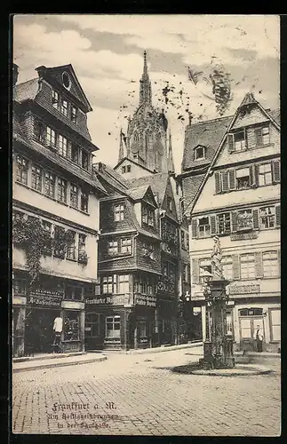 AK Alt-Frankfurt, Heiliggeistbrunnen in der Saalgasse