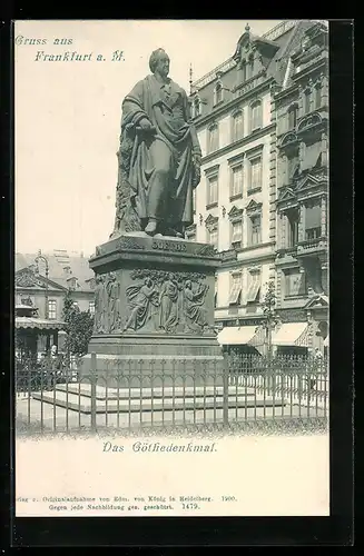 AK Frankfurt a. M., Das Göthedenkmal