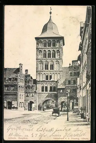 AK Lübeck, Blick zum Burgthor