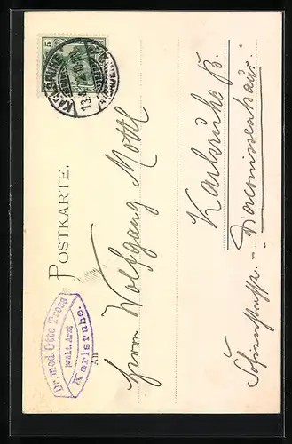 AK Karlsruhe, Kaiser-Wilhelm-Denkmal