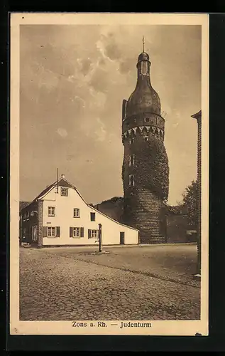 AK Zons /Rhein, Partie am Judenturm