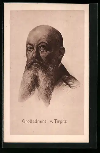 Künstler-AK Grossadmiral von Tirpitz im Portrait