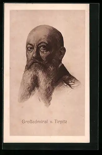 Künstler-AK Grossadmiral von Tirpitz im Portrait