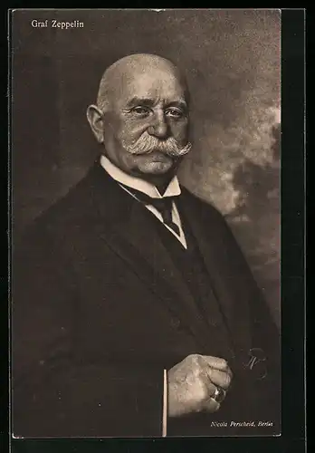 AK Ferdinand Graf von Zeppelin im Anzug