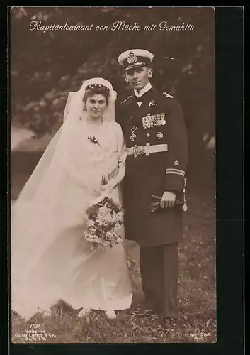 AK Kapitänleutnant von Mücke mit Gemahlin