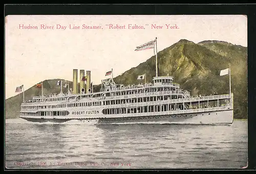 AK New York, Hudson River Day Line Steamer Robert Fulton