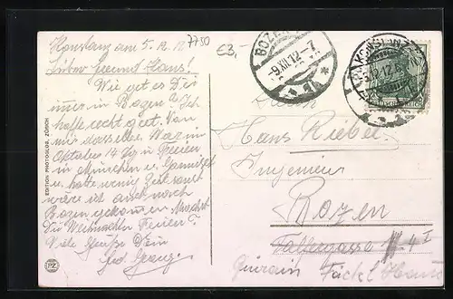 AK Bodensee, Dampfer Rhein, Alpenpanorama