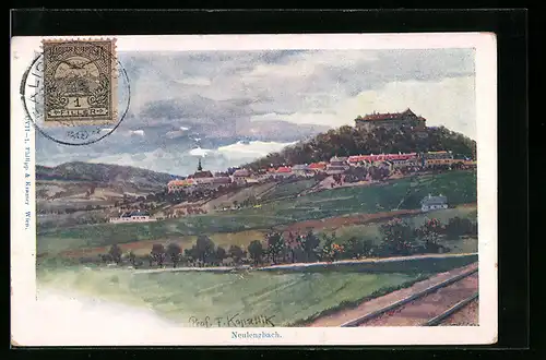 Künstler-AK Franz Kopallik: Neulengbach, Panorama