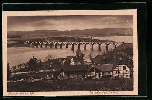 AK Günne, Der Möhnesee, Viadukt bei Delecke